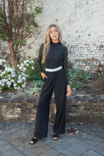 LENA Loralei Tailored Boxer Trousers, Black