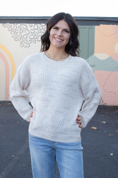  Cozy V-Back Sweater, Coconut Smoke | Sanctuary