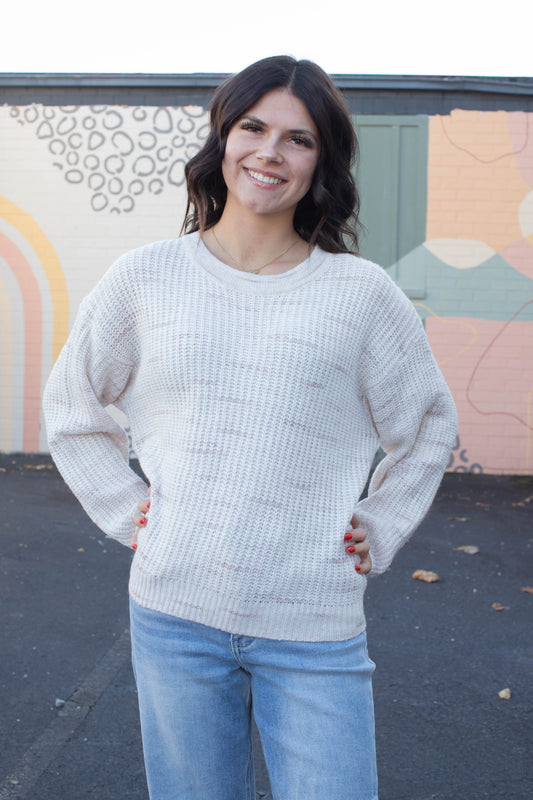  Cozy V-Back Sweater, Coconut Smoke | Sanctuary