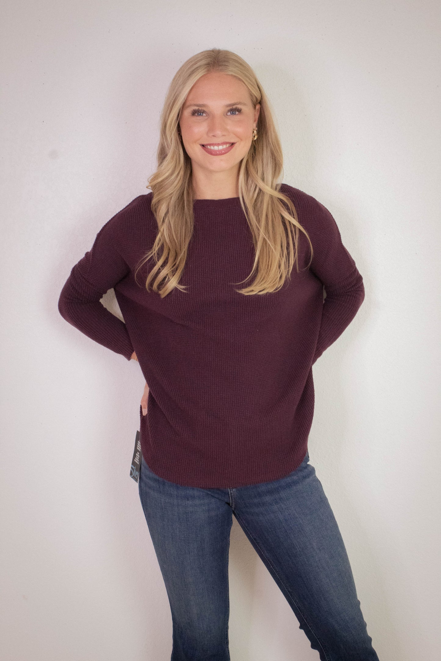  Latte Blues Thermal Solid Top, Chocolate Grape | Free People