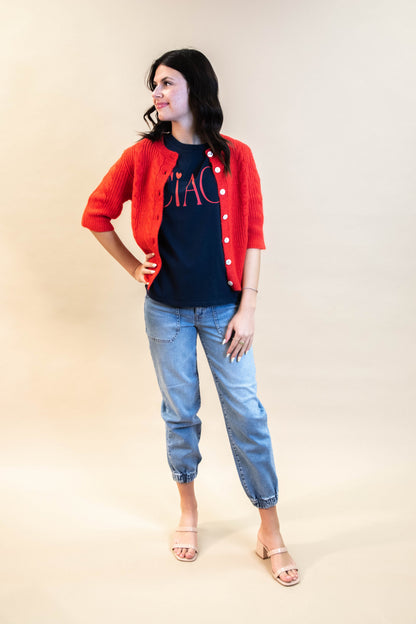 Nora Fuzzy Cable Cardigan, Bittersweet | Sanctuary