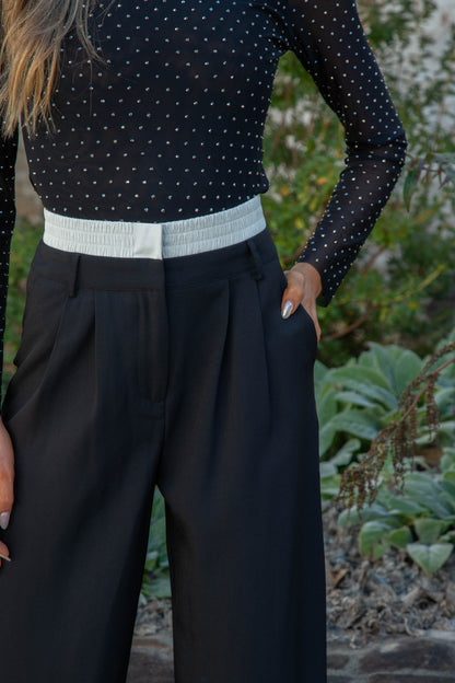 LENA Loralei Tailored Boxer Trousers, Black