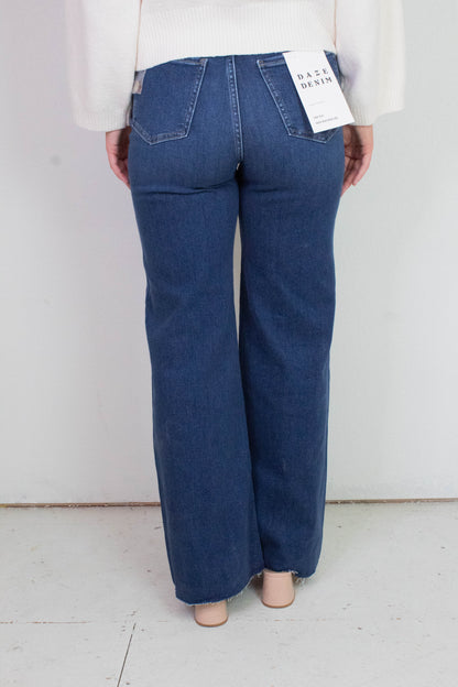  Far Out High Rise Wide Leg Jeans, Waterfall | Daze