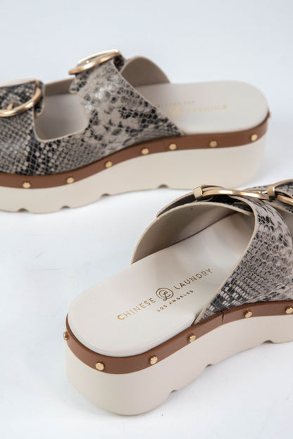  Surfs Up Snake Platform Sandal, Cream Multi | Chinese Laundry