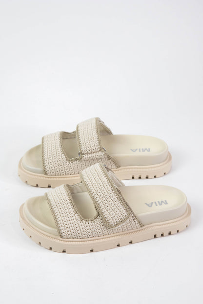  Gabri Crocheted Double Strap Sandal, Bone/Sand