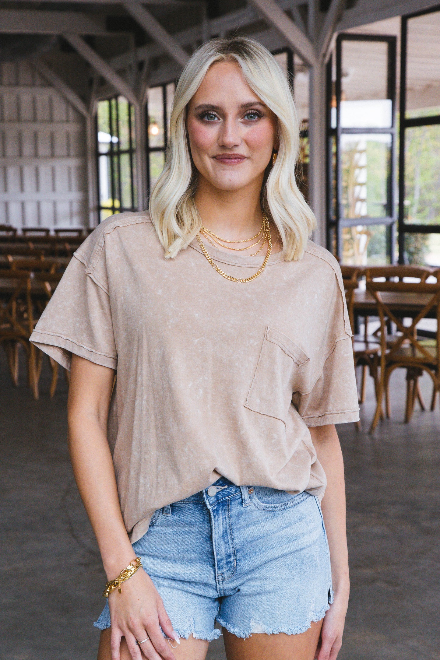  Ontario Oversized Tee, Taupe