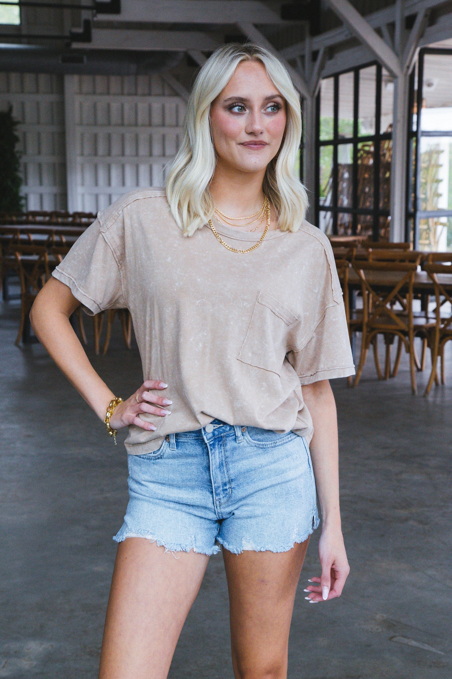  Ontario Oversized Tee, Taupe