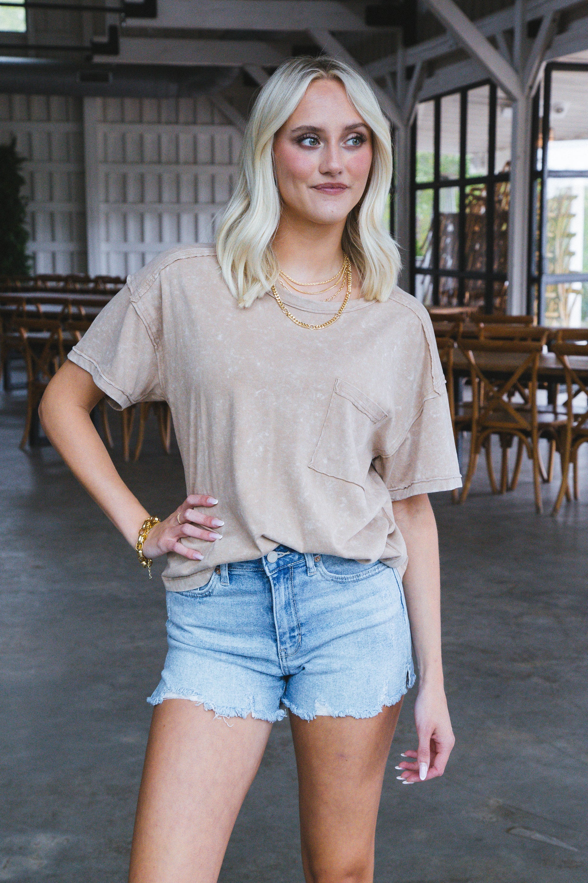  Ontario Oversized Tee, Taupe