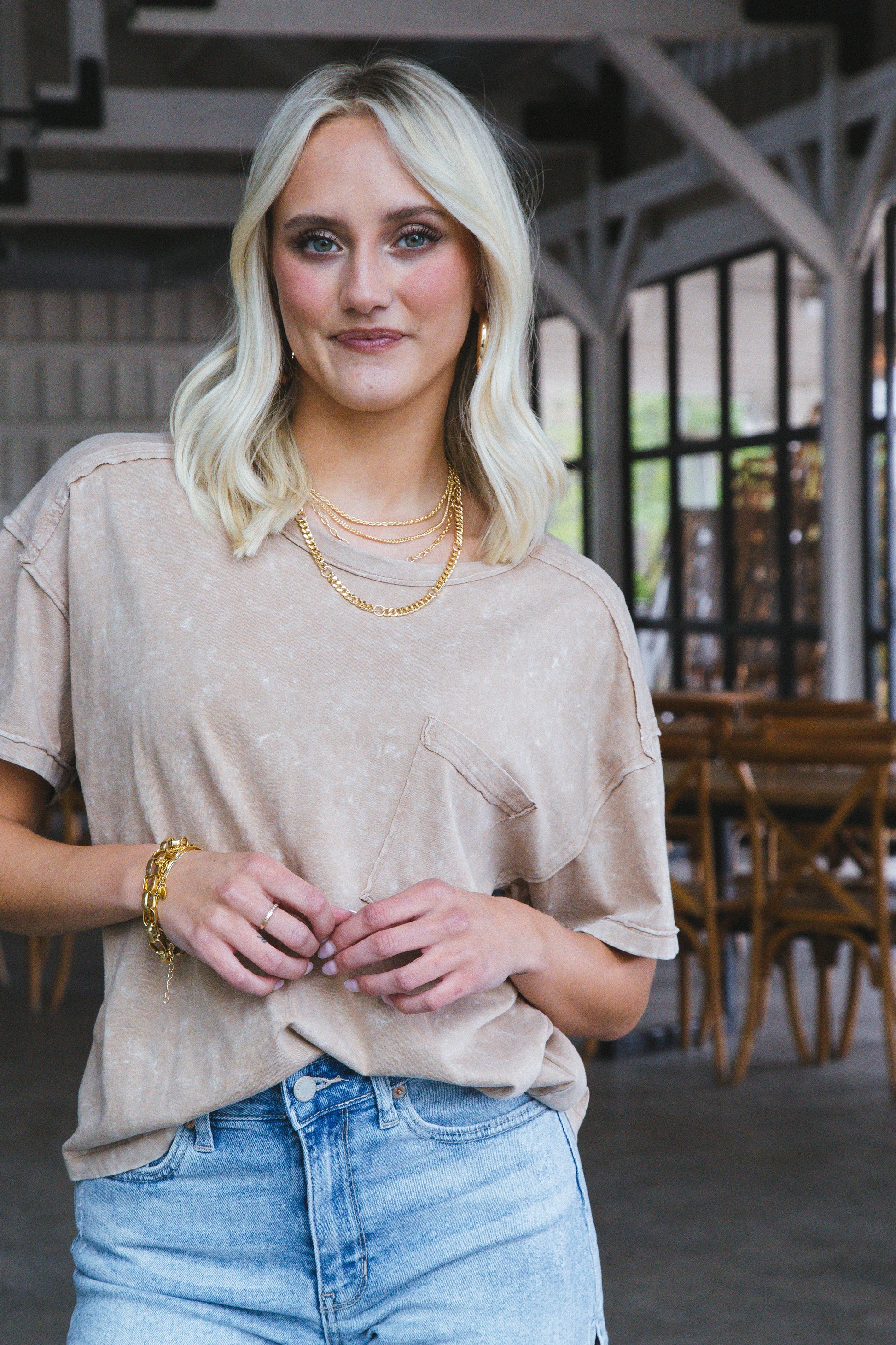  Ontario Oversized Tee, Taupe