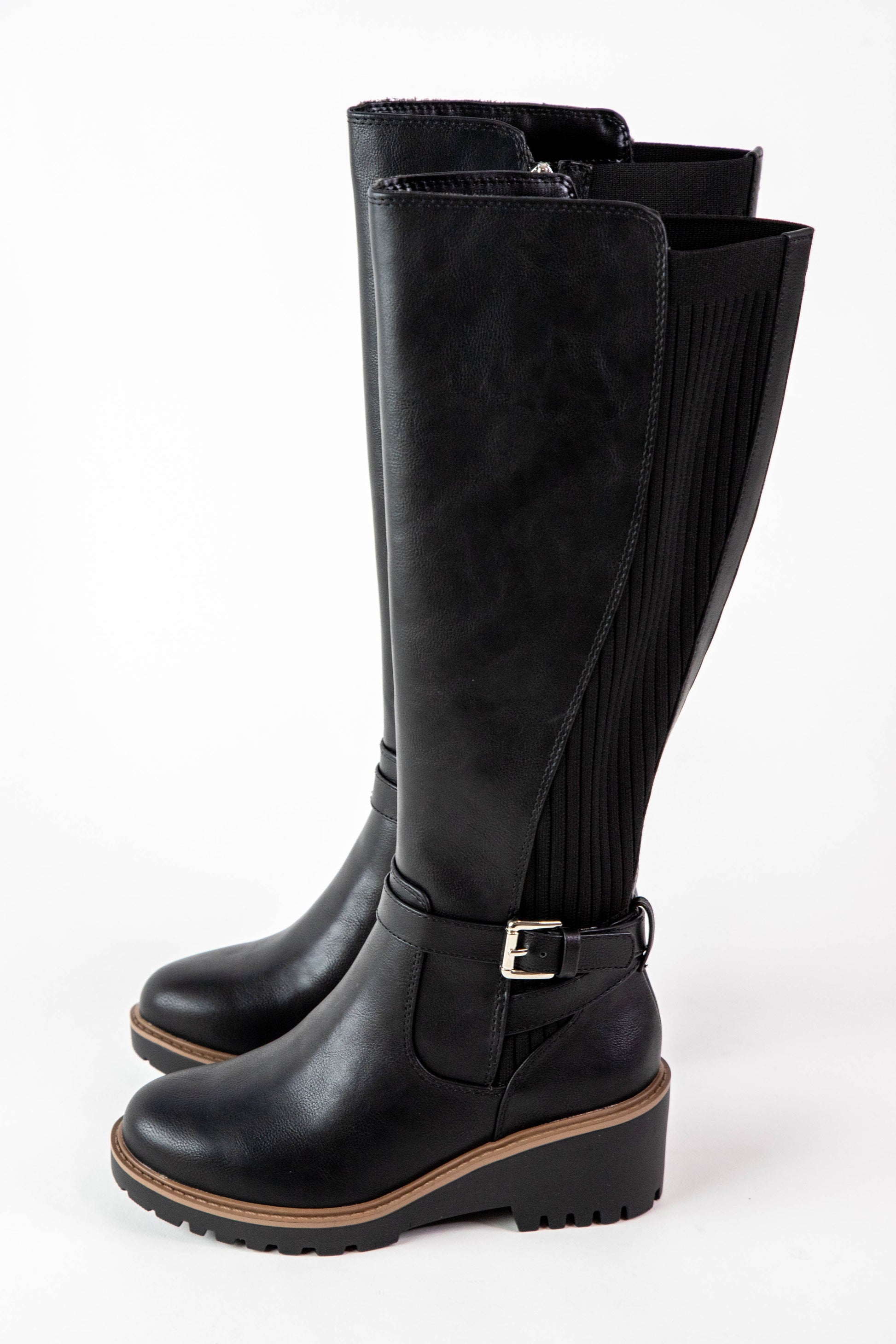  Zone Tall Knit Back Boot, Black