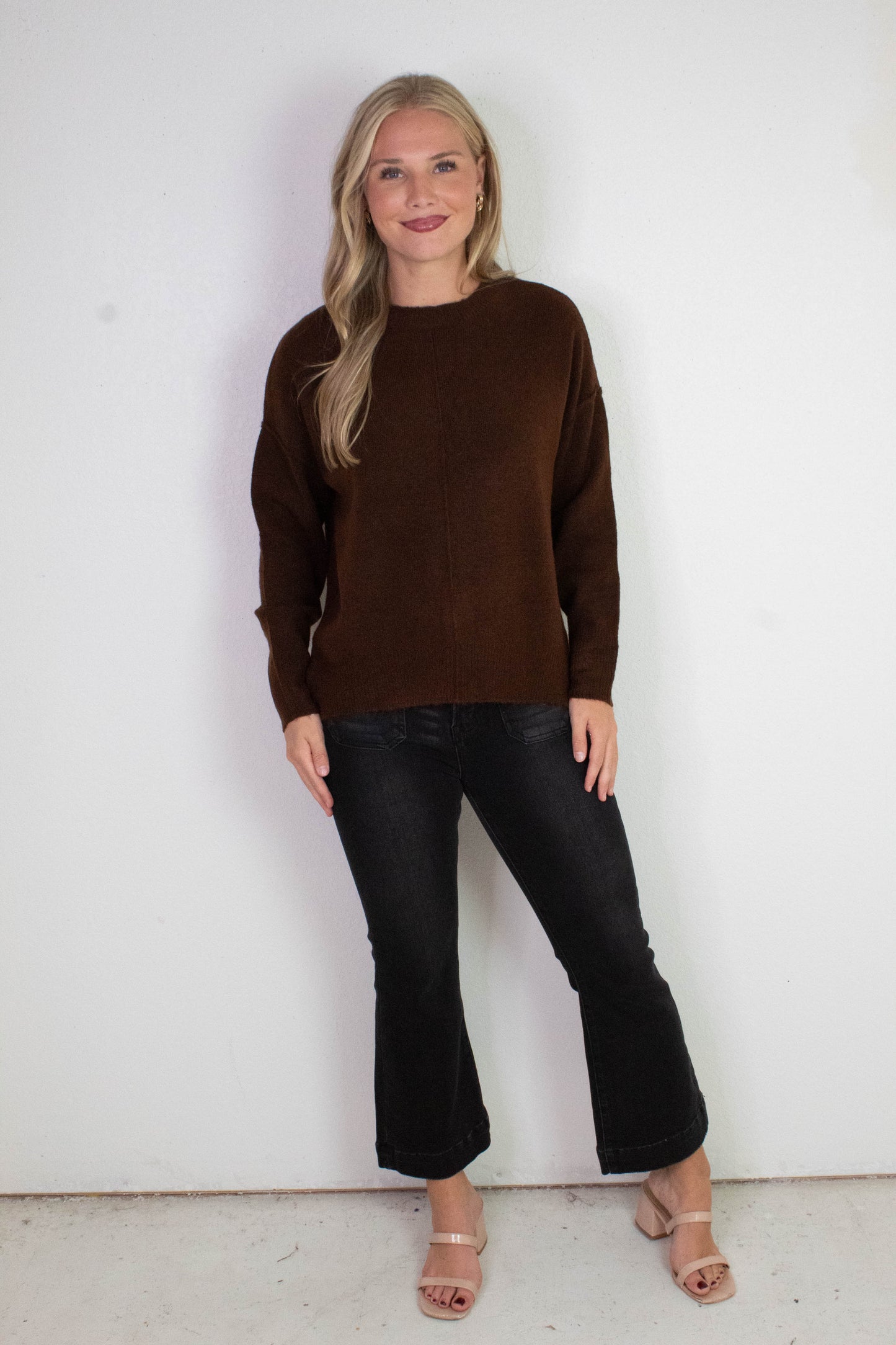  Amelia Patch Pocket Ankle Flare Jeans, Black