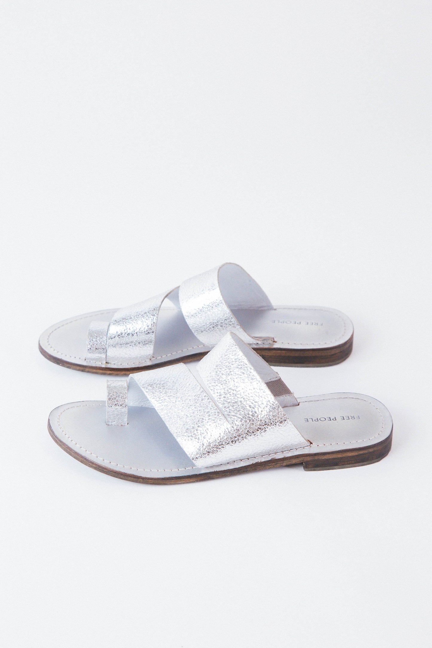  Abilene Toe Loop Sandals, Silver | Free People