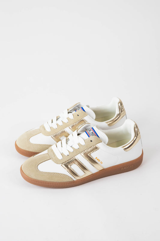  Cloud Lace Up Vintage Sneaker, Beige | Back 70