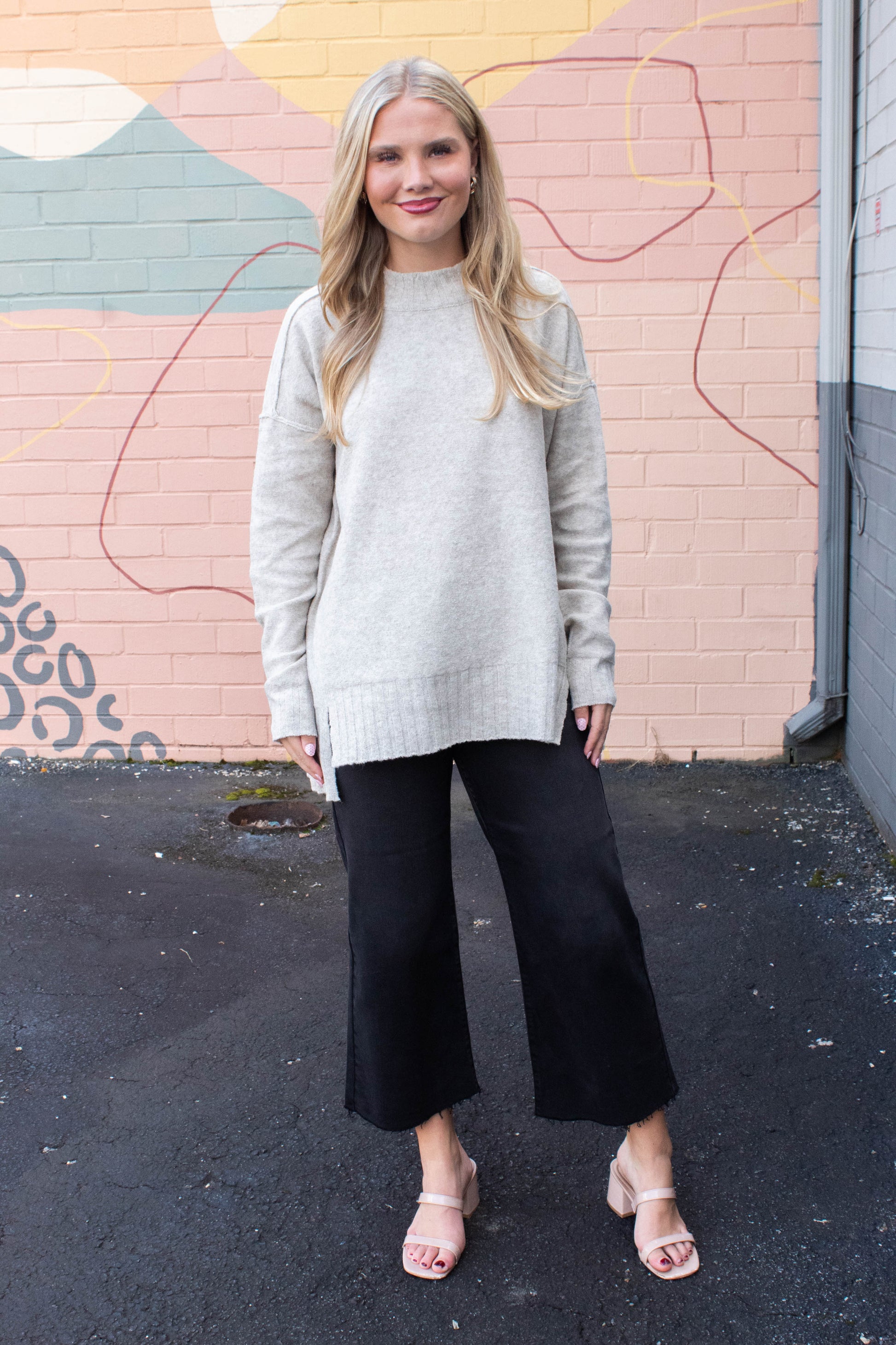  Oakleigh Relaxed Fit Sweater, Light Taupe