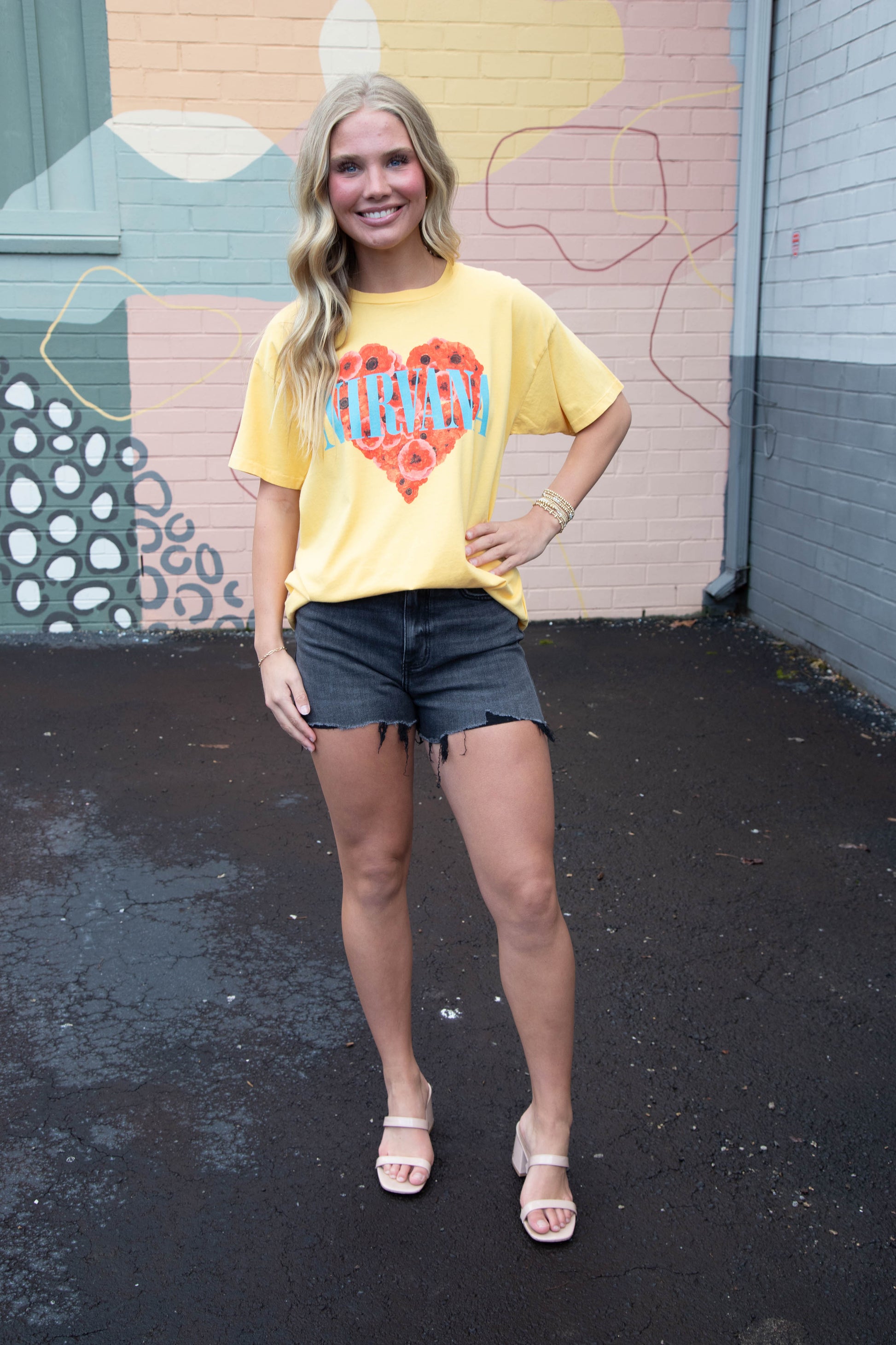  Nirvana Heart Shaped Box Merch Tee, Dusty Gold | Daydreamer