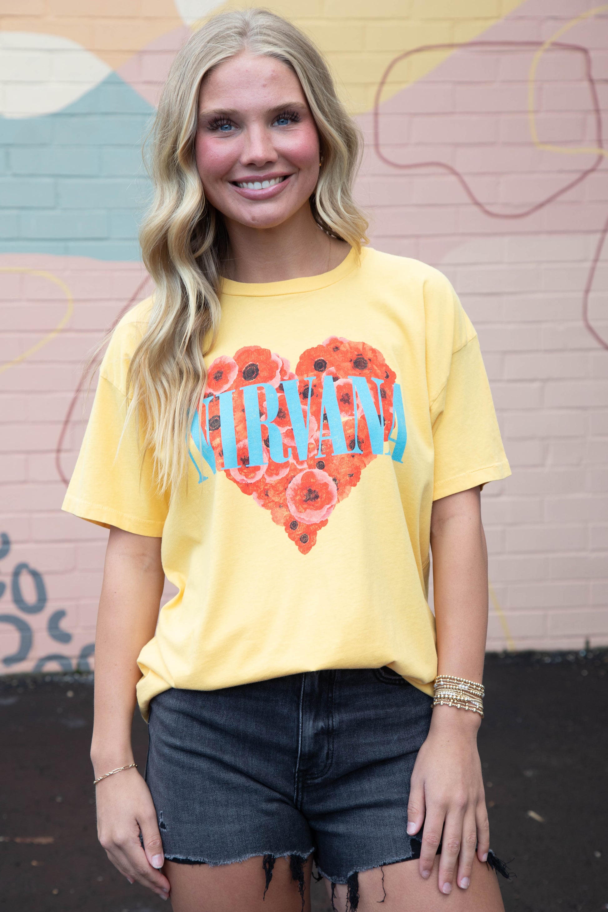 Nirvana Heart Shaped Box Merch Tee, Dusty Gold | Daydreamer