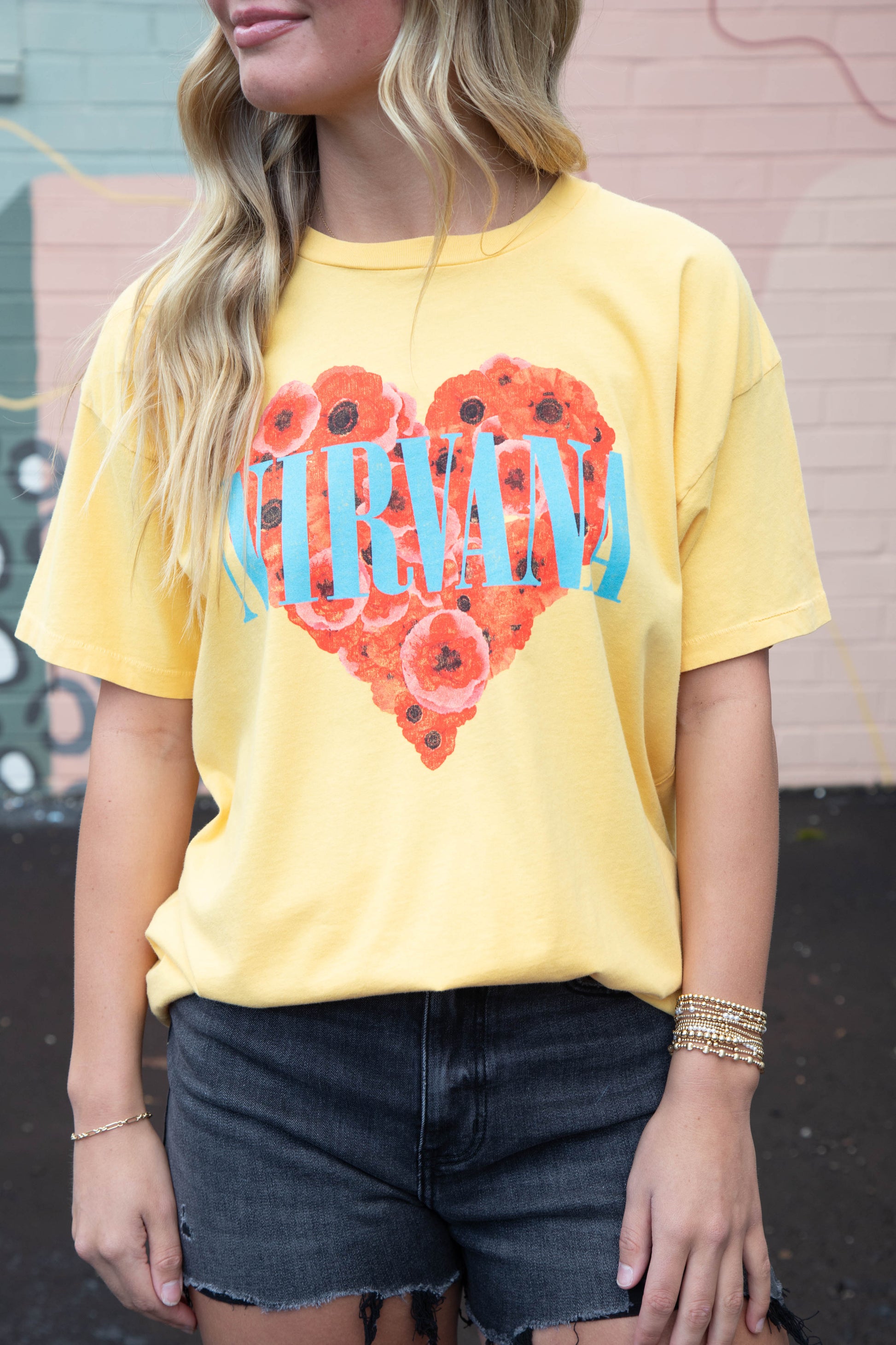  Nirvana Heart Shaped Box Merch Tee, Dusty Gold | Daydreamer