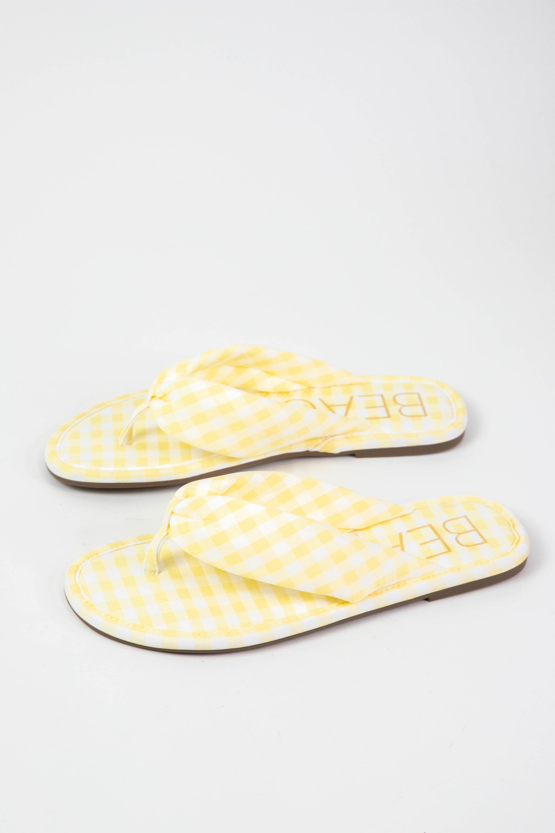  Gidget Thong Sandal, Yellow Gingham | Beach By Matisse