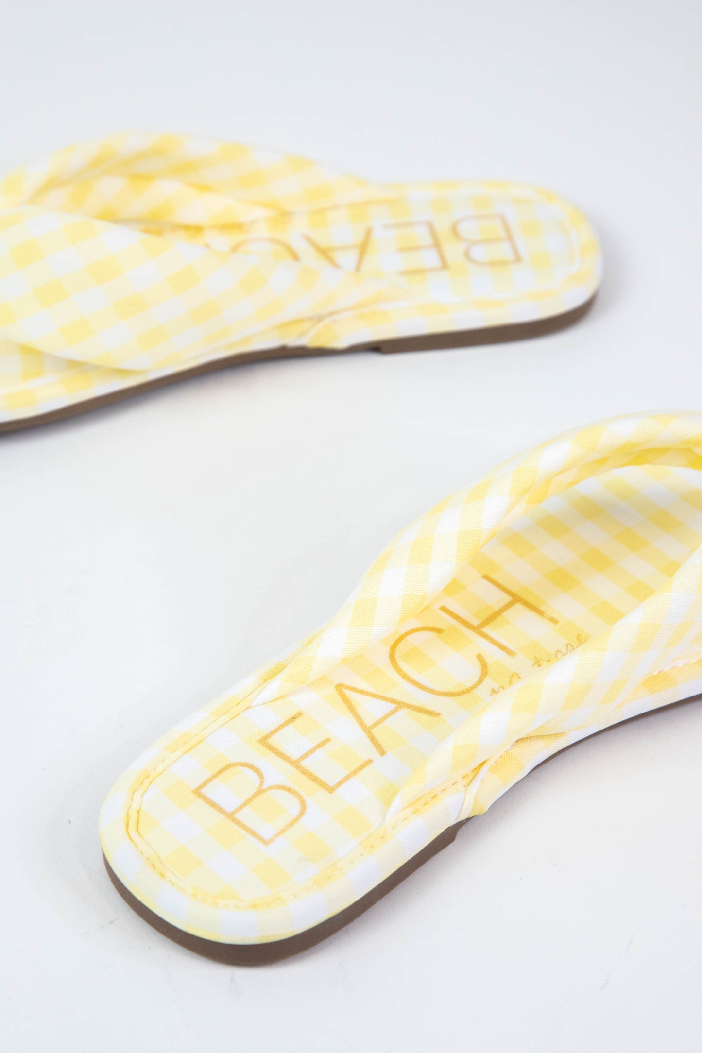  Gidget Thong Sandal, Yellow Gingham | Beach By Matisse