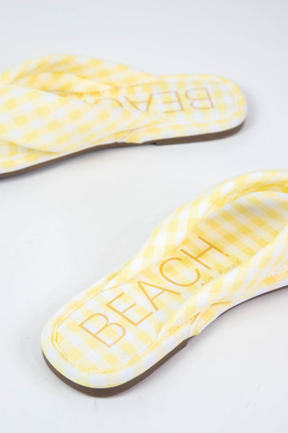  Gidget Thong Sandal, Yellow Gingham | Beach By Matisse