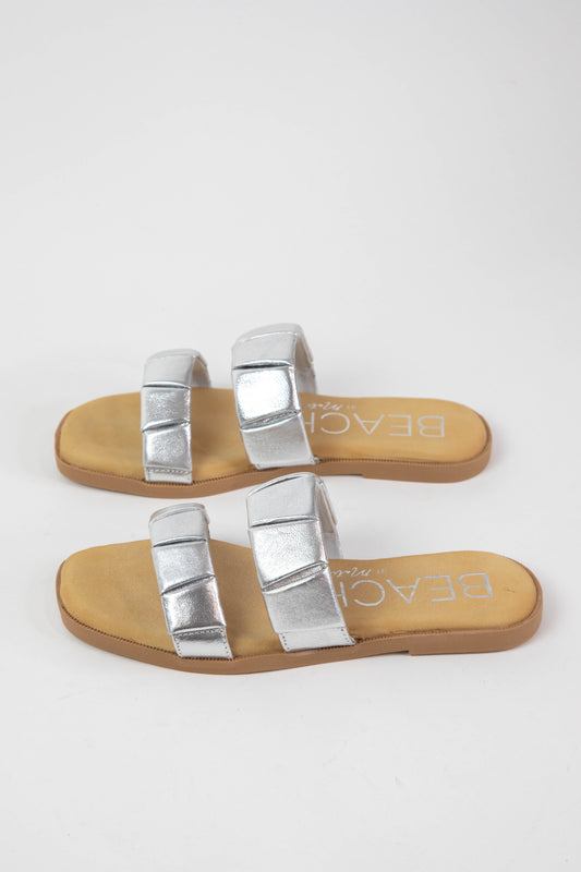 Zuri Double Strap Sandal, Silver | Beach By Matisse