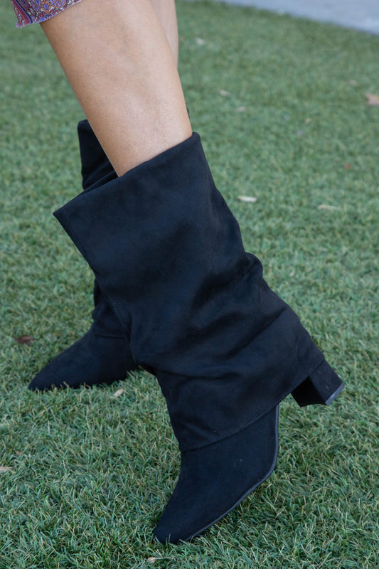  Mozart Foldover Mid Calf Boot, Black