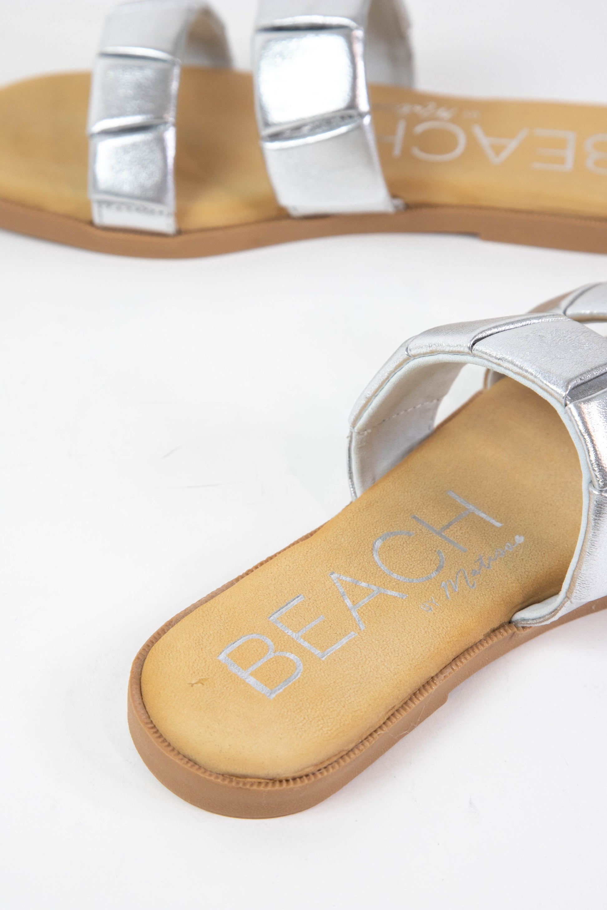  Zuri Double Strap Sandal, Silver | Beach By Matisse