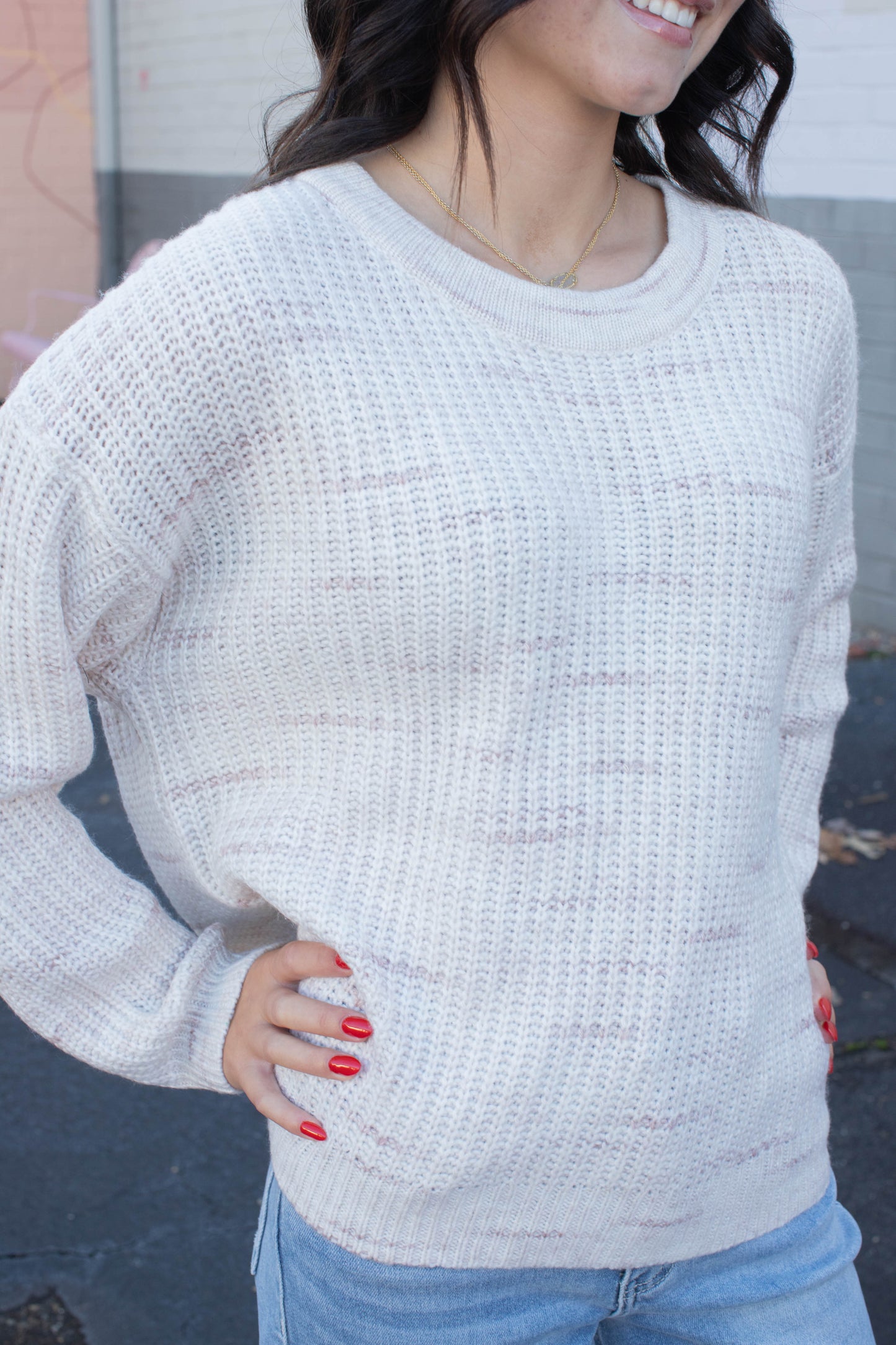  Cozy V-Back Sweater, Coconut Smoke | Sanctuary