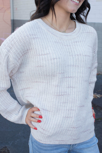  Cozy V-Back Sweater, Coconut Smoke | Sanctuary