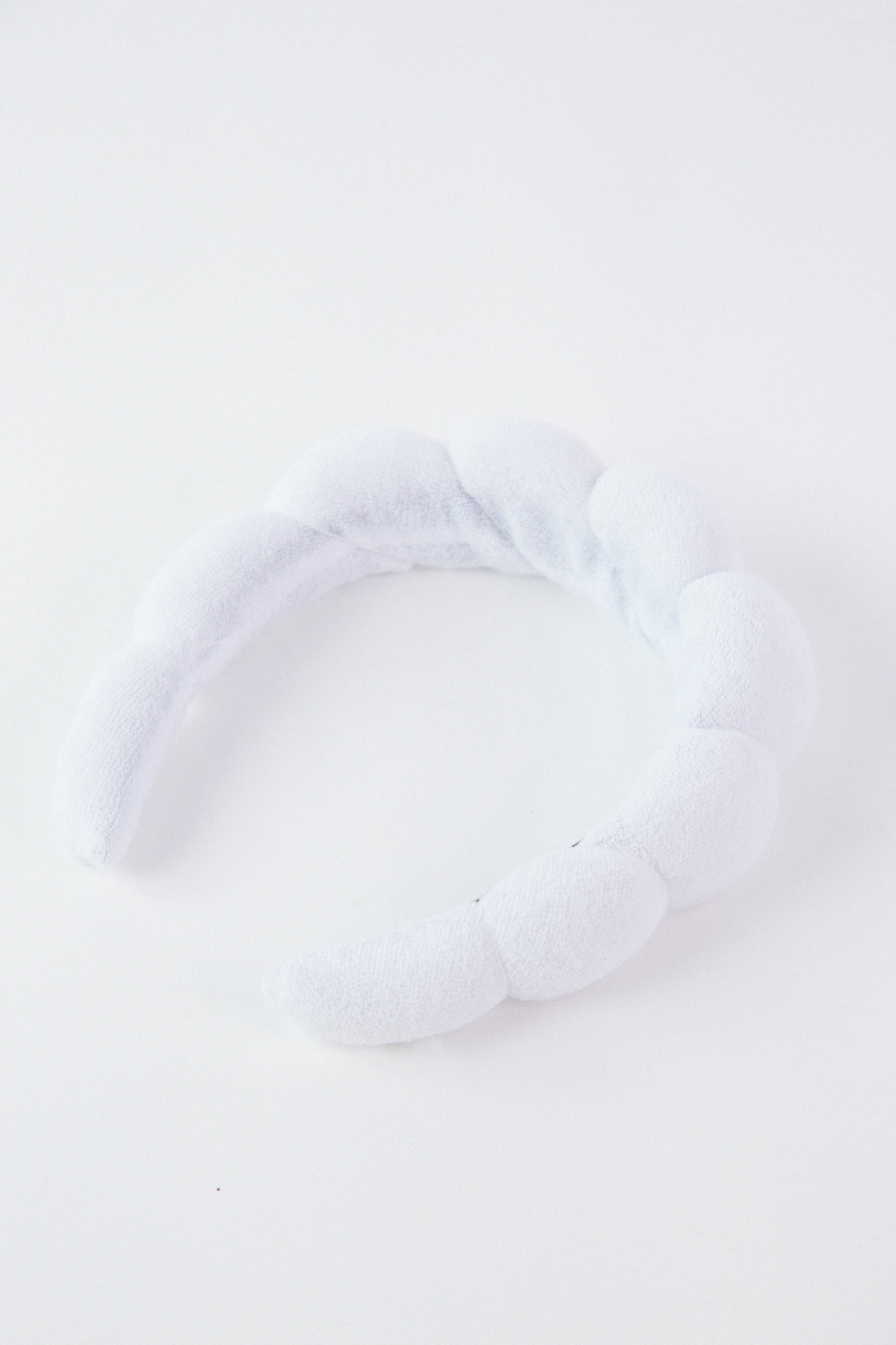  Spa Towel Scalloped Headband, White