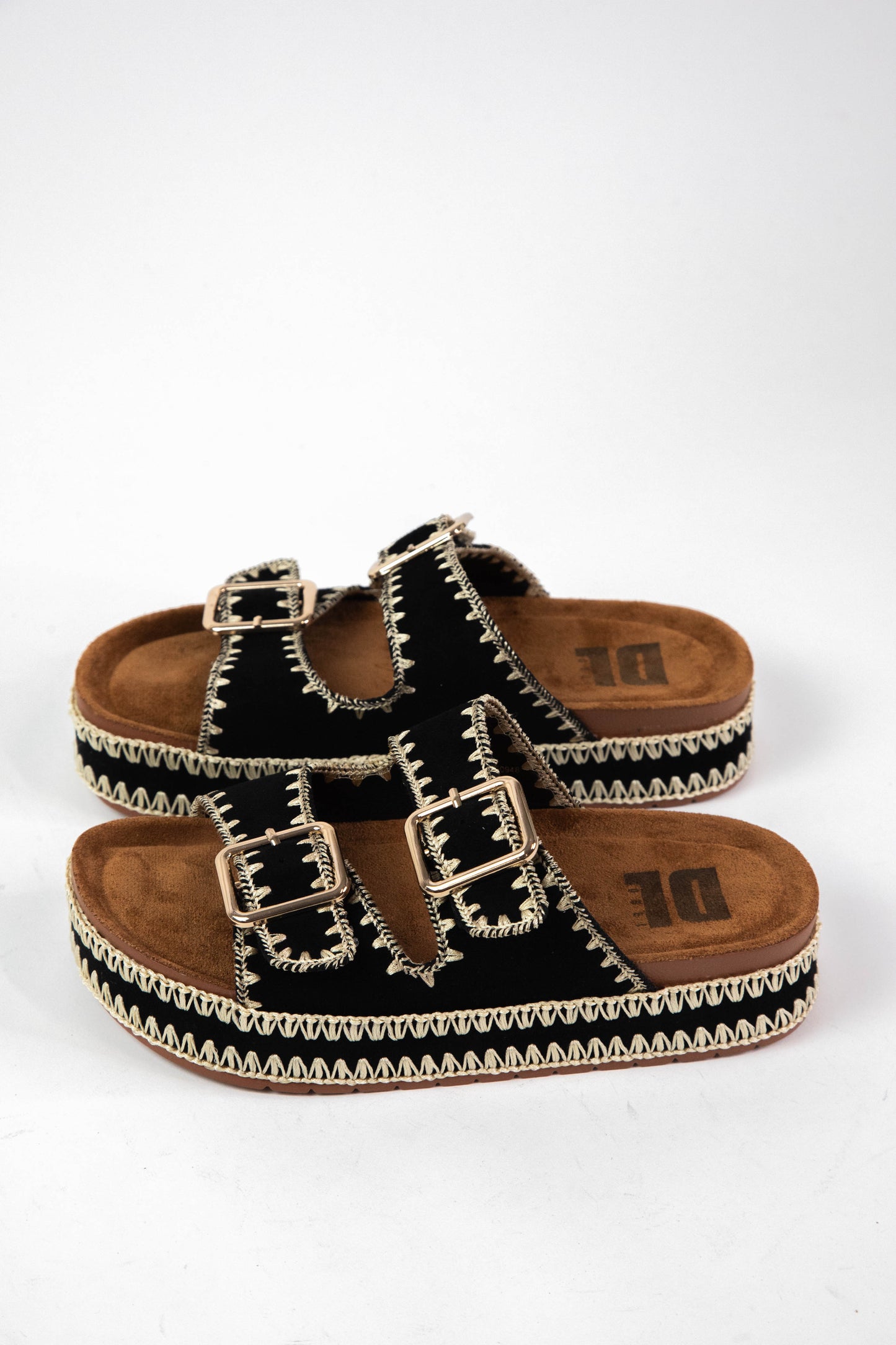  Cubana Whip Stitched Platform Sandal, Black | Dirty Laundry