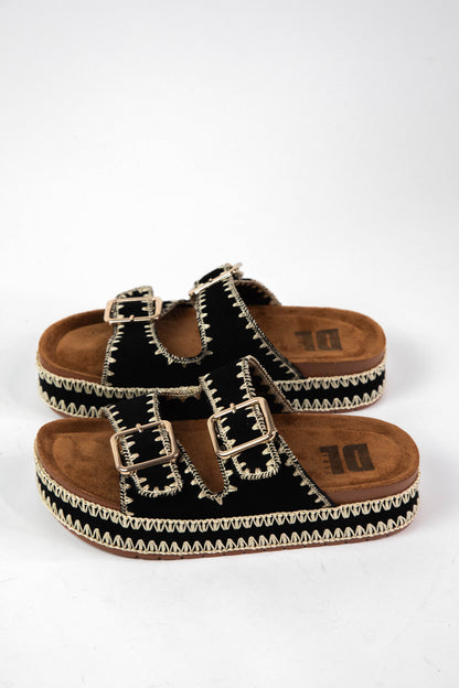  Cubana Whip Stitched Platform Sandal, Black | Dirty Laundry