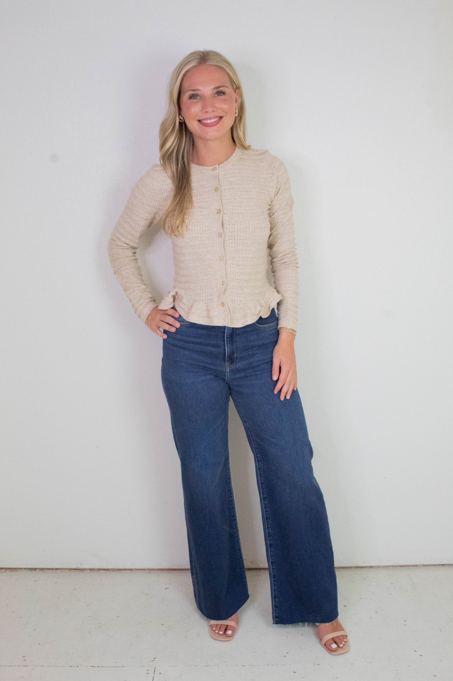  Far Out High Rise Wide Leg Jeans, Waterfall | Daze