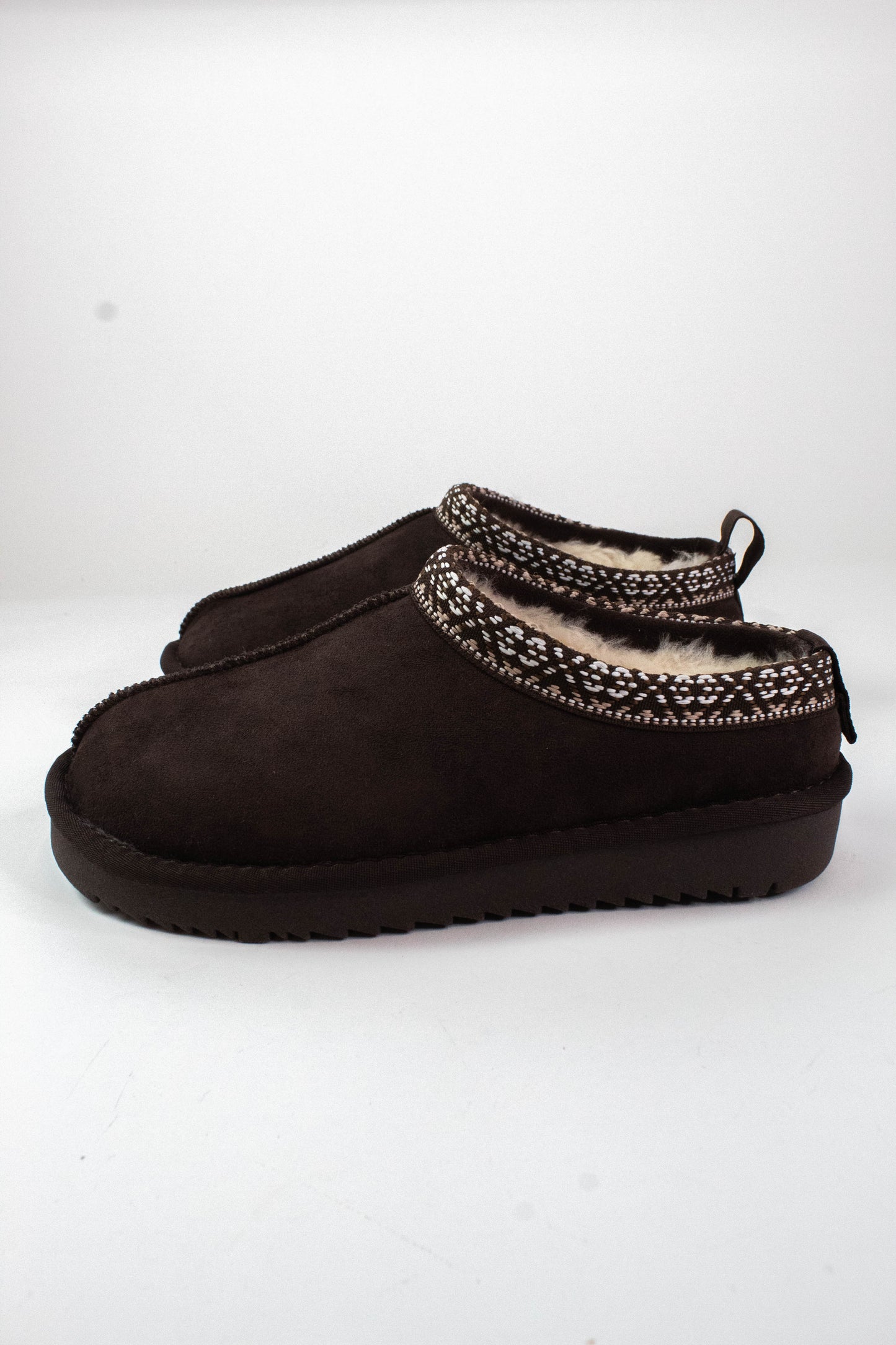  Sim Stitch Detail Suede Mule, Brown