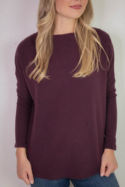  Latte Blues Thermal Solid Top, Chocolate Grape | Free People
