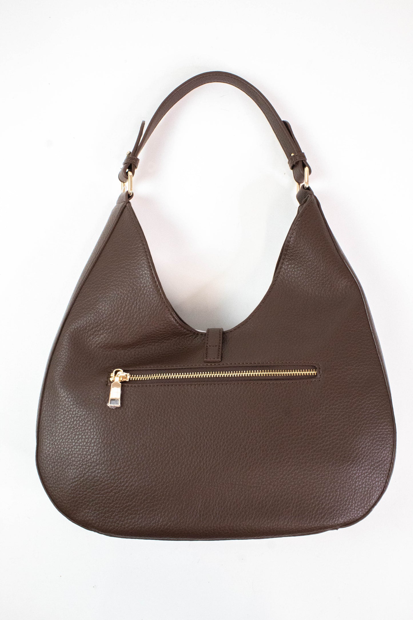  Olivia Stud Detailed Hobo Bag, Chocolate | Moda Luxe
