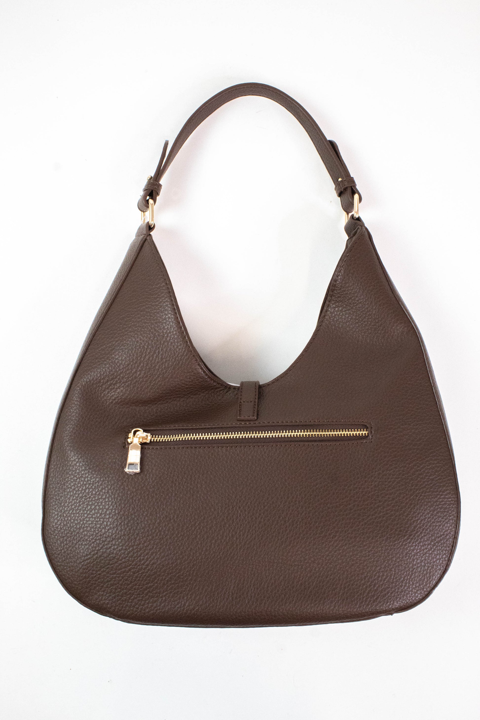  Olivia Stud Detailed Hobo Bag, Chocolate | Moda Luxe
