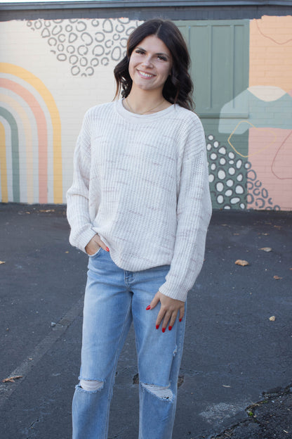  Cozy V-Back Sweater, Coconut Smoke | Sanctuary