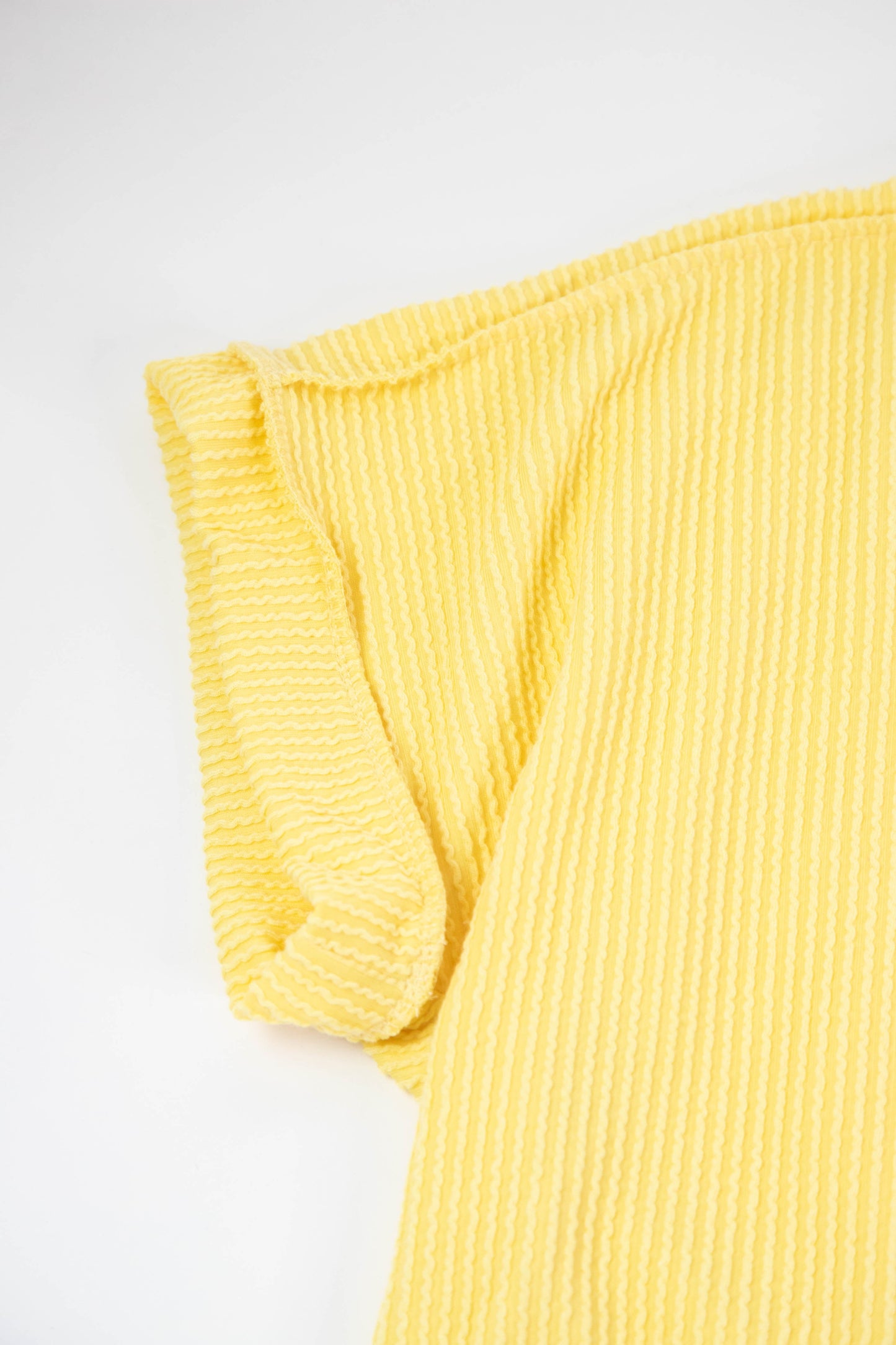  Melody V-Neck Ribbed Top, Light Yellow | Extended Sizes