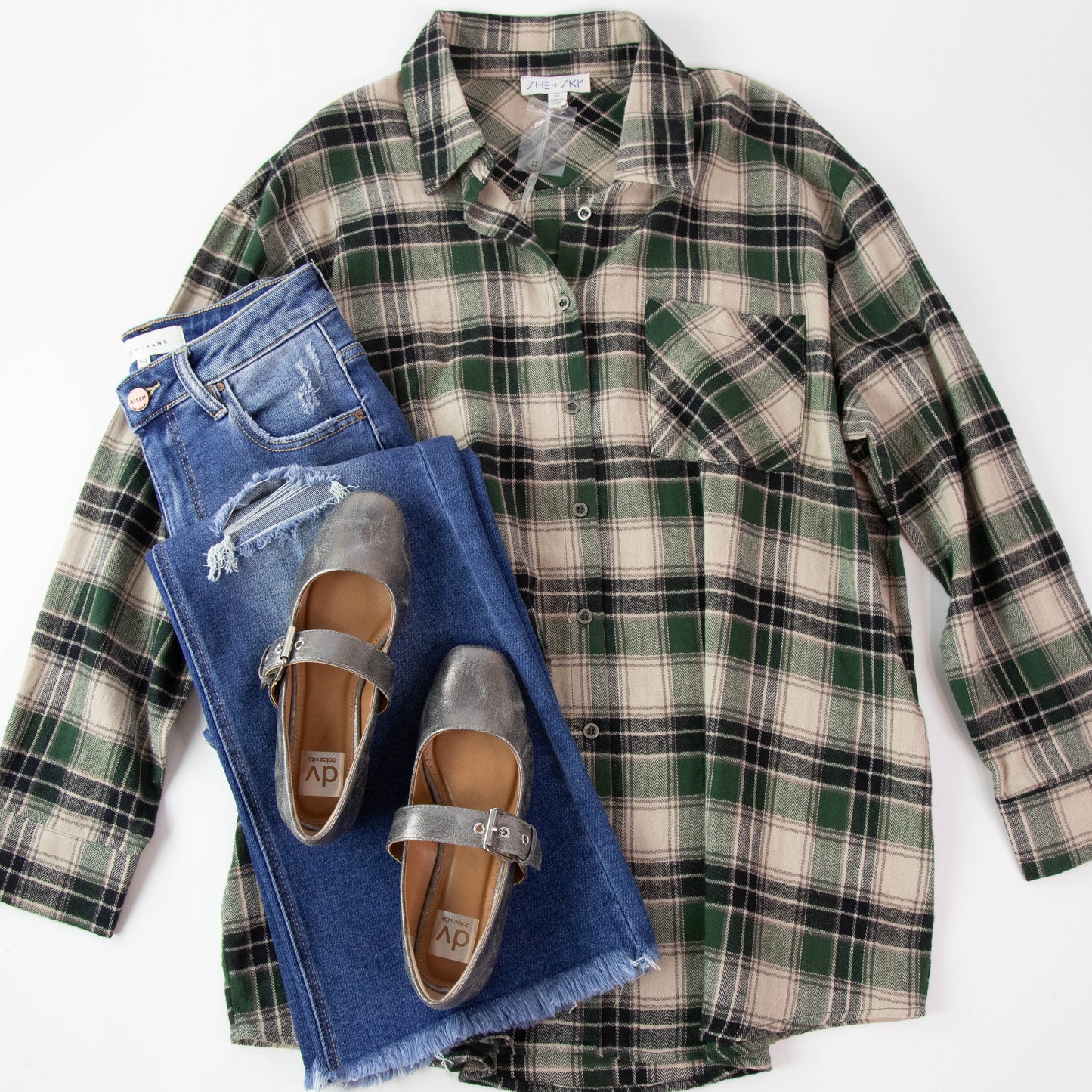  Karsyn Plaid Shirt, Green