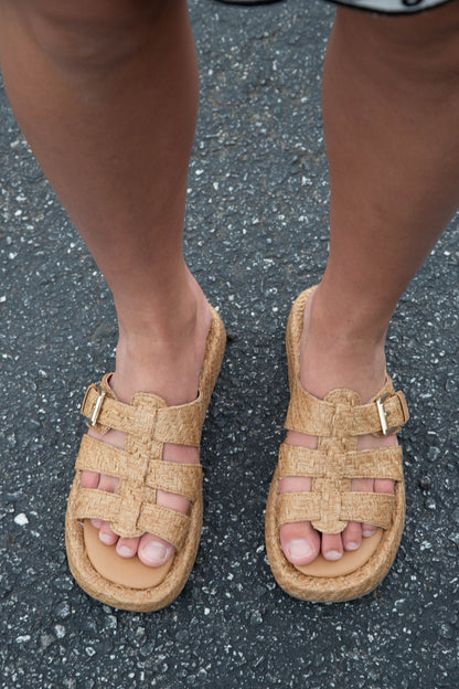  Ciao Raffia Fisherman Sandal, Cognac | Beach By Matisse