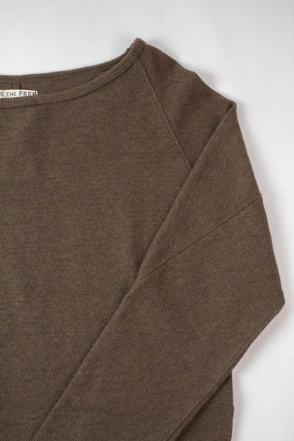 Jess Boat Neck Top, Coco Brown Heather | Free People
