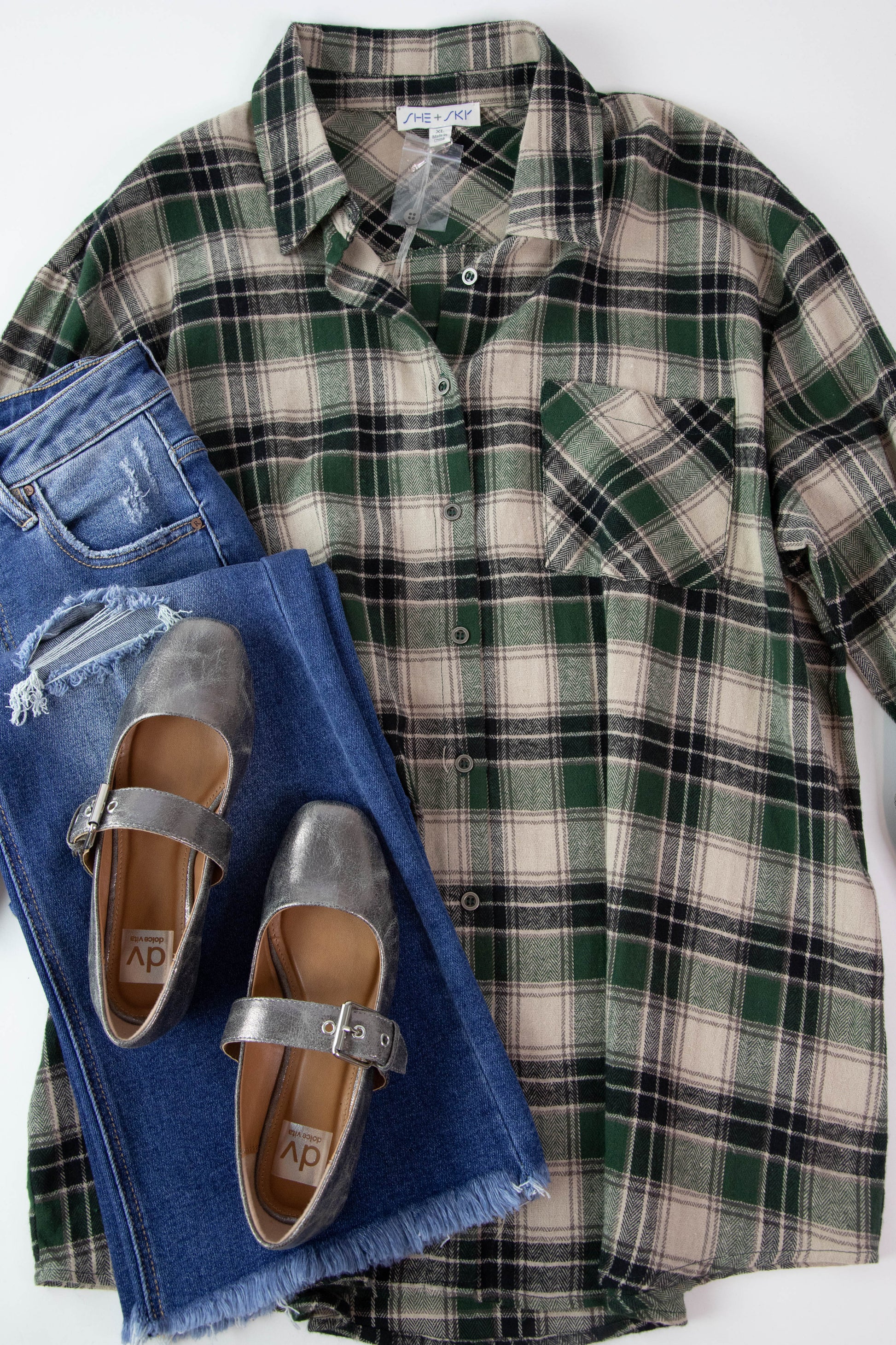  Karsyn Plaid Shirt, Green
