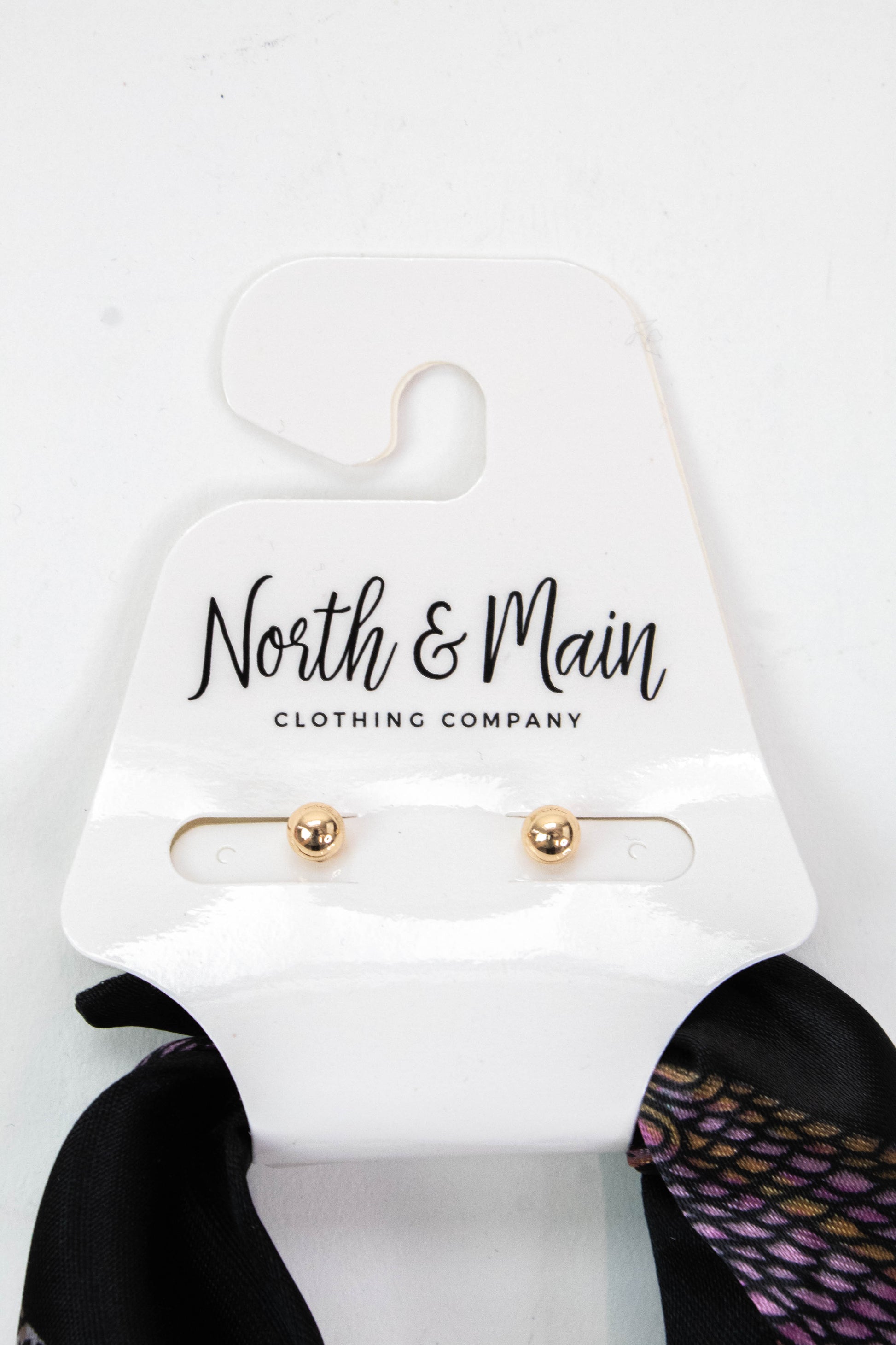  Noah Open Heart Charm Scarf Necklace, Black