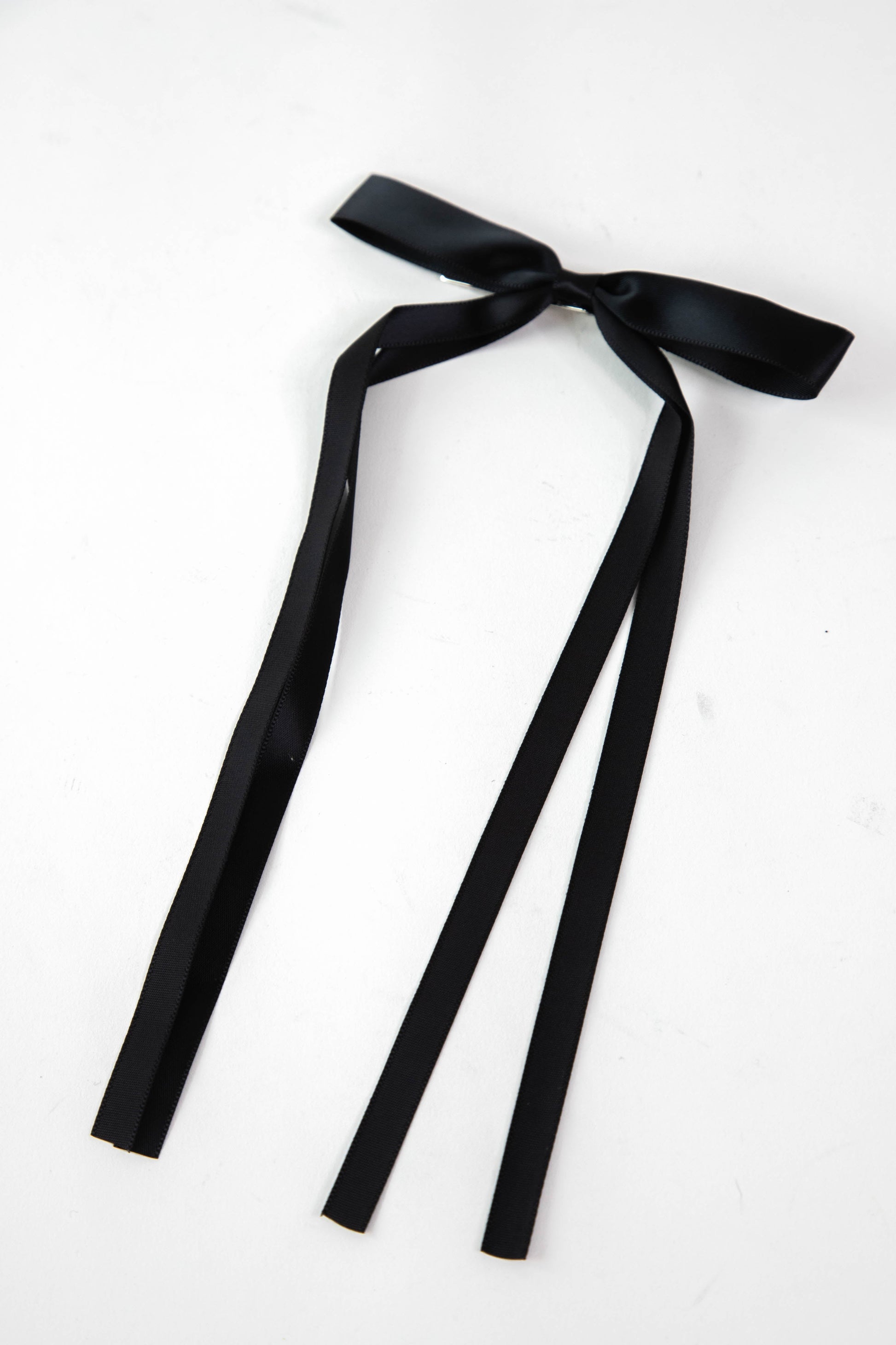  Vivi Long Bow Hair Clip, Black