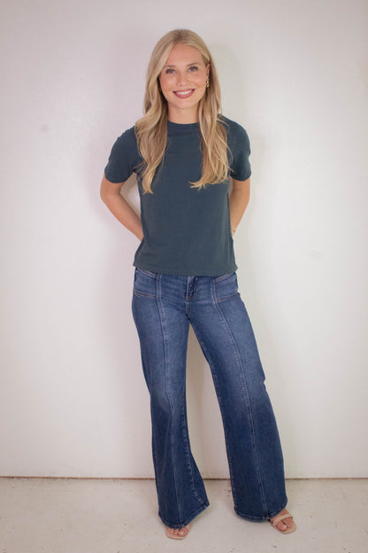  Adalynn Classic Boxy Fit Tee, Midnight Navy