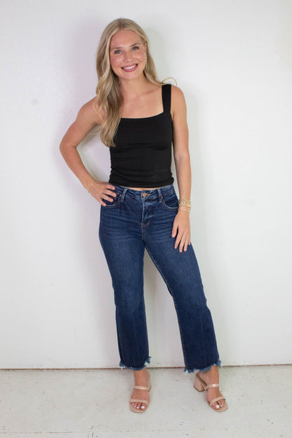 My Shot Square Neck Top, Black
