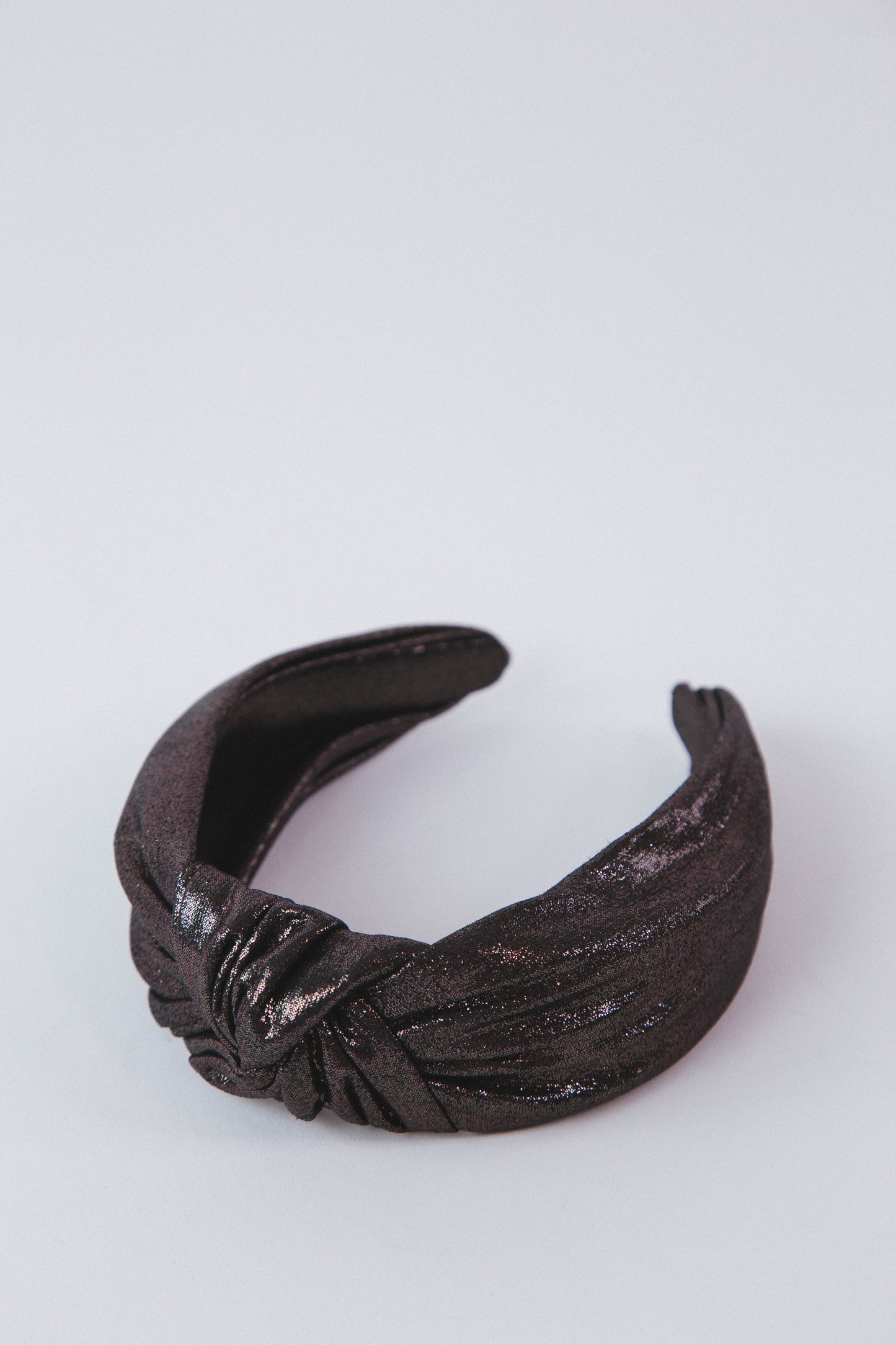  Shimmer Knotted Headband, Black
