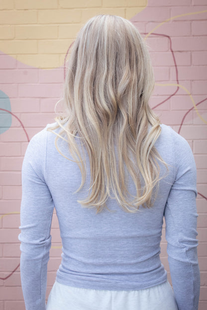  Avery Thermal Top, Heather Gray | Cream Yoga