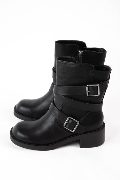  Tacoma Buckle Strap Engineer Boot, Black